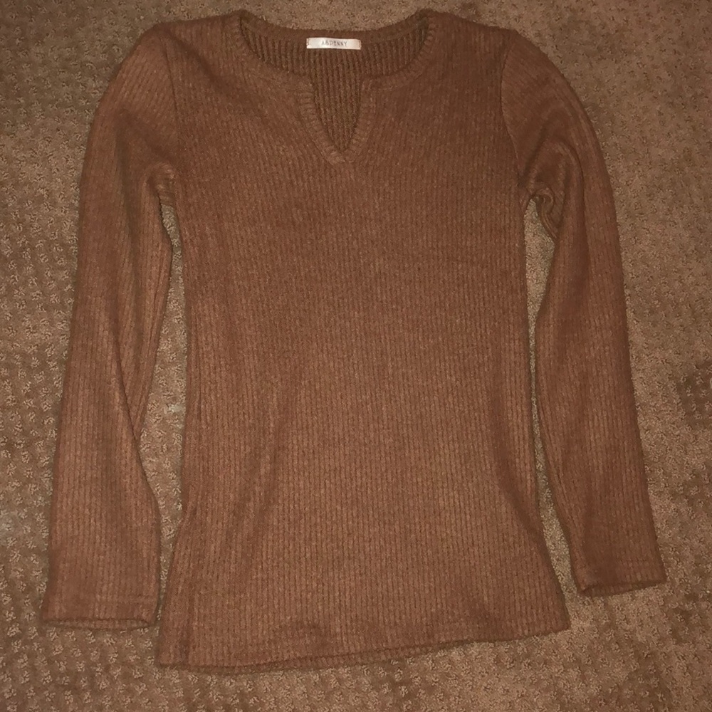 Brown Long Sleeve w/ Flannel Material